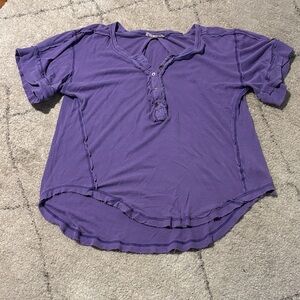 Free People Relaxed oversized Purple tee